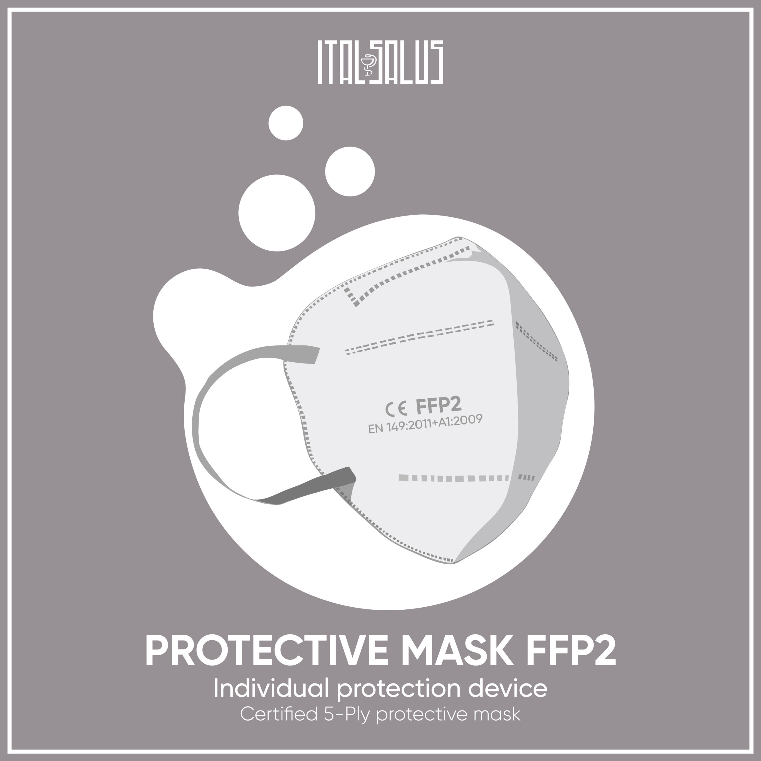 protective mask ffp2 5 ply draw