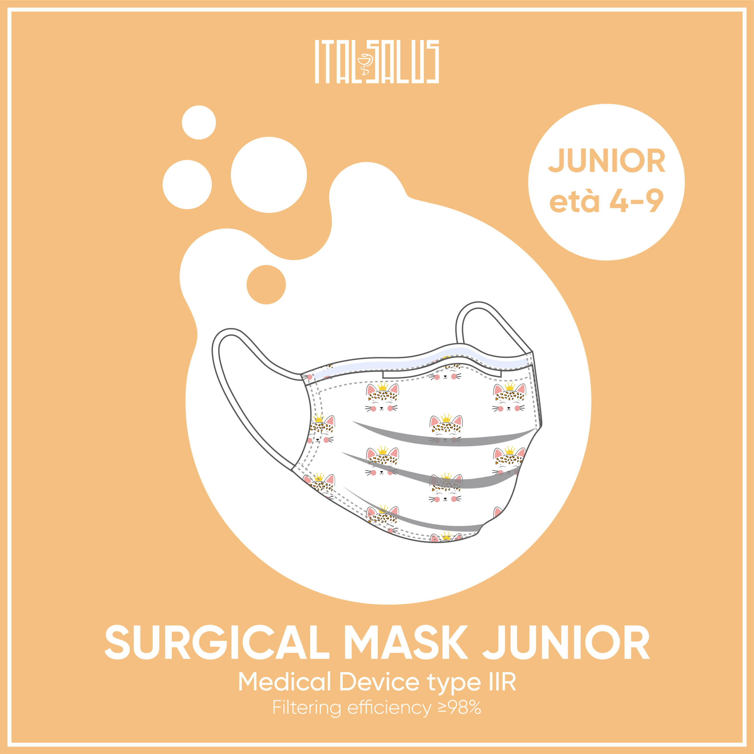 surgical mask kids cat draw