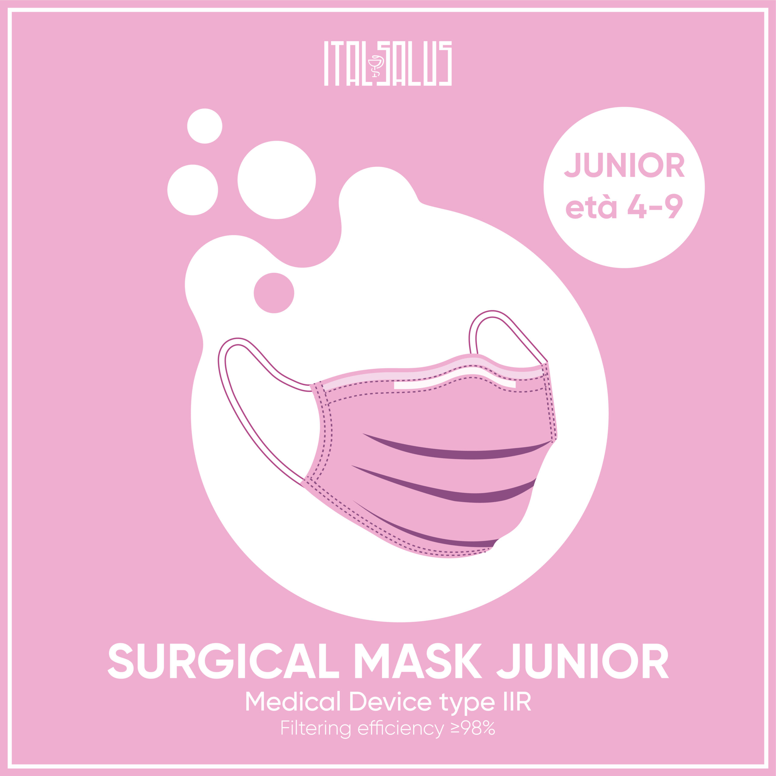 surgical mask kids pink draw