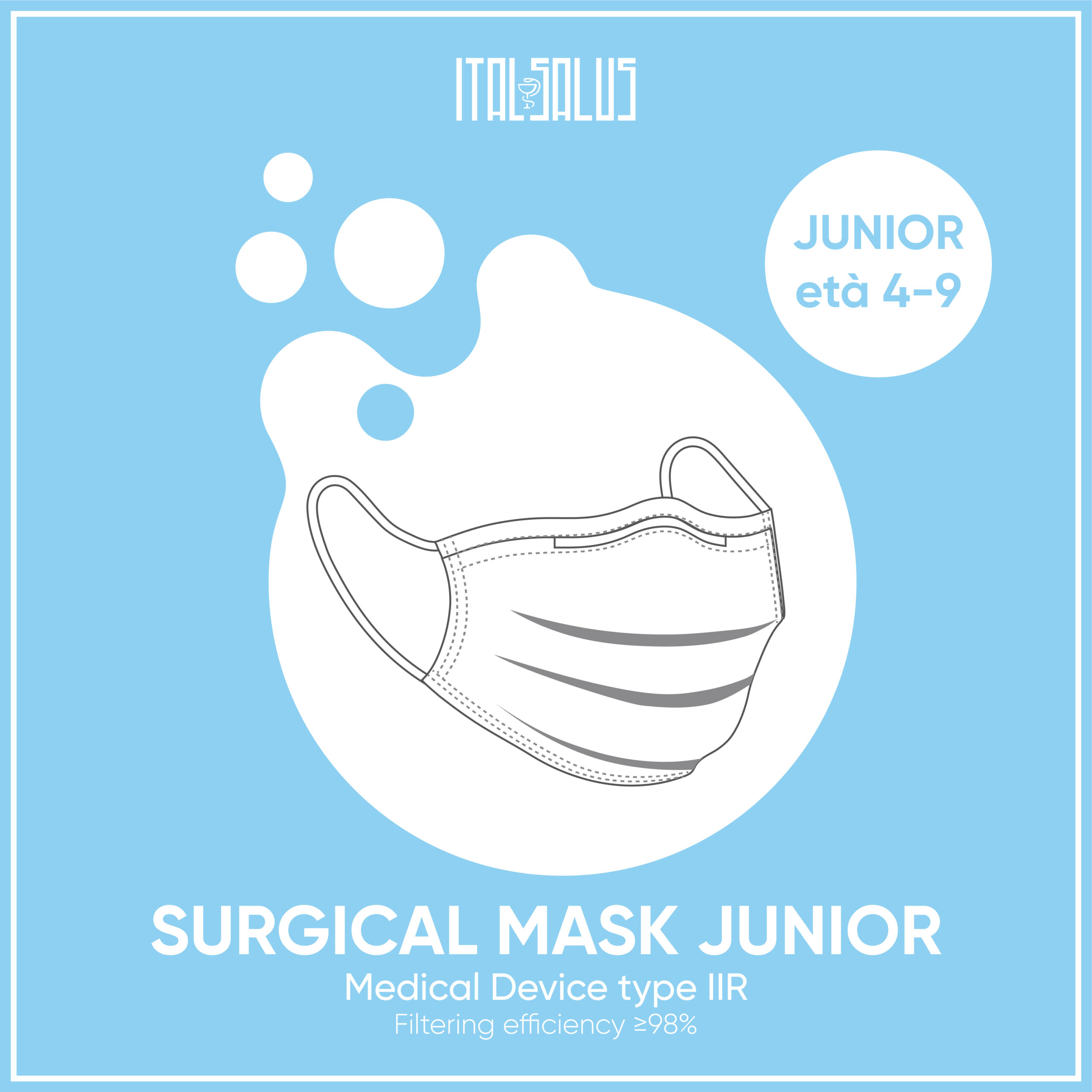 surgical mask kids white draw